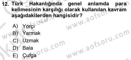 İlk Müslüman Türk Devletleri Dersi 2021 - 2022 Yılı Yaz Okulu Sınav Soruları 12. Soru