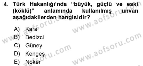 İlk Müslüman Türk Devletleri Dersi 2022 - 2023 Yılı Yaz Okulu Sınav Soruları 4. Soru