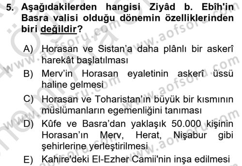 İlk Müslüman Türk Devletleri Dersi 2023 - 2024 Yılı (Vize) Ara Sınav Soruları 5. Soru