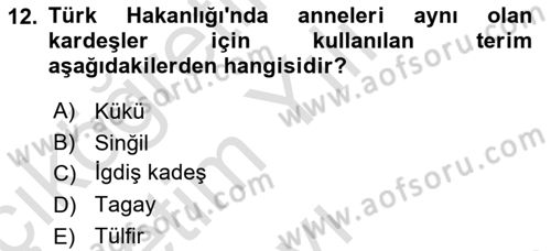 İlk Müslüman Türk Devletleri Dersi 2024 - 2025 Yılı Yaz Okulu Sınav Soruları 12. Soru