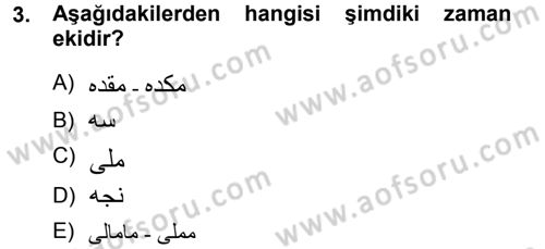 Osmanlı Türkçesi 1 Dersi 2012 - 2013 Yılı (Final) Dönem Sonu Sınav Soruları 3. Soru