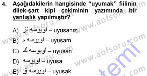 Osmanlı Türkçesi 1 Dersi 2012 - 2013 Yılı (Final) Dönem Sonu Sınav Soruları 4. Soru