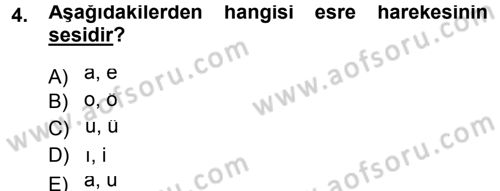 Osmanlı Türkçesi 1 Dersi 2014 - 2015 Yılı (Vize) Ara Sınav Soruları 4. Soru