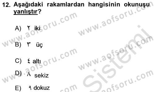 Osmanlı Türkçesi 1 Dersi 2021 - 2022 Yılı Yaz Okulu Sınav Soruları 12. Soru
