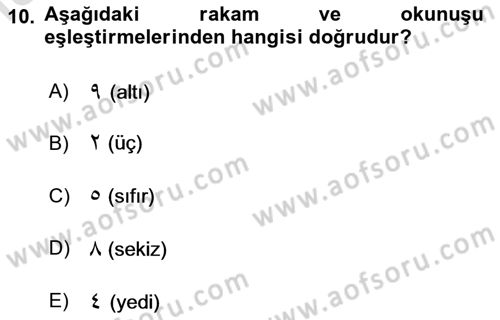 Osmanlı Türkçesi 1 Dersi 2022 - 2023 Yılı (Final) Dönem Sonu Sınav Soruları 10. Soru