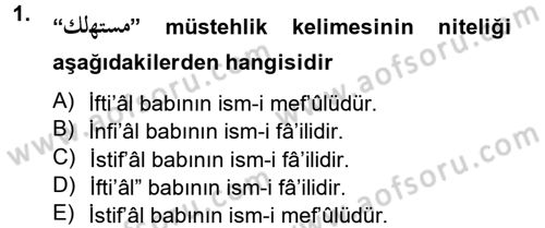 Osmanlı Türkçesi 2 Dersi 2012 - 2013 Yılı (Vize) Ara Sınav Soruları 1. Soru