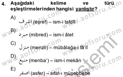 Osmanlı Türkçesi 2 Dersi 2013 - 2014 Yılı (Final) Dönem Sonu Sınav Soruları 4. Soru