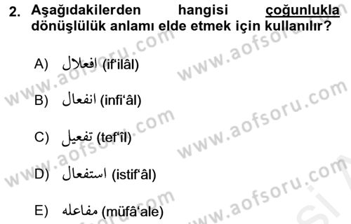 Osmanlı Türkçesi 2 Dersi 2018 - 2019 Yılı (Vize) Ara Sınav Soruları 2. Soru