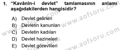 Osmanlı Türkçesi 2 Dersi 2021 - 2022 Yılı Yaz Okulu Sınav Soruları 1. Soru