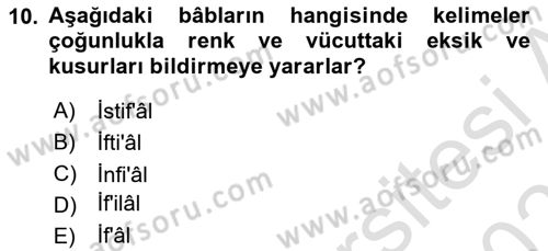 Osmanlı Türkçesi 2 Dersi 2022 - 2023 Yılı Yaz Okulu Sınav Soruları 10. Soru