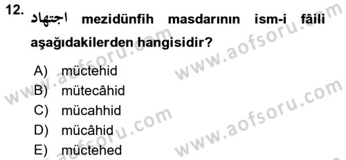 Osmanlı Türkçesi 2 Dersi 2022 - 2023 Yılı Yaz Okulu Sınav Soruları 12. Soru