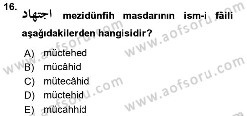 Osmanlı Türkçesi 2 Dersi 2023 - 2024 Yılı (Vize) Ara Sınav Soruları 16. Soru