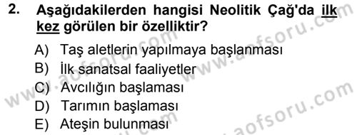 Uygarlık Tarihi 1 Dersi 2012 - 2013 Yılı (Vize) Ara Sınav Soruları 2. Soru
