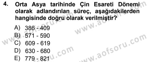 Uygarlık Tarihi 1 Dersi 2012 - 2013 Yılı (Final) Dönem Sonu Sınav Soruları 4. Soru