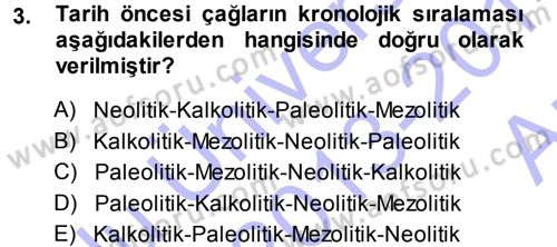 Uygarlık Tarihi 1 Dersi 2013 - 2014 Yılı (Vize) Ara Sınav Soruları 3. Soru