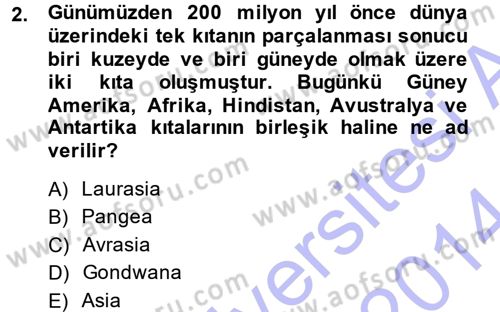 Uygarlık Tarihi 1 Dersi 2013 - 2014 Yılı (Final) Dönem Sonu Sınav Soruları 2. Soru