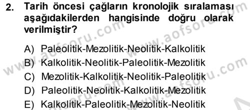 Uygarlık Tarihi 1 Dersi 2013 - 2014 Yılı Tek Ders Sınav Soruları 2. Soru