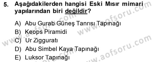 Uygarlık Tarihi 1 Dersi 2014 - 2015 Yılı (Final) Dönem Sonu Sınav Soruları 5. Soru