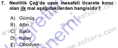 Uygarlık Tarihi 1 Dersi 2015 - 2016 Yılı (Vize) Ara Sınav Soruları 7. Soru