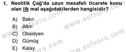 Uygarlık Tarihi 1 Dersi 2016 - 2017 Yılı (Final) Dönem Sonu Sınav Soruları 1. Soru