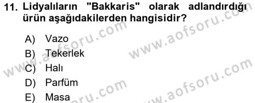 Uygarlık Tarihi 1 Dersi 2016 - 2017 Yılı (Final) Dönem Sonu Sınav Soruları 11. Soru