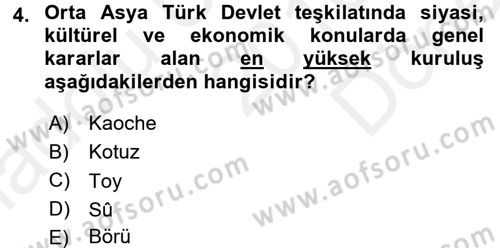 Uygarlık Tarihi 1 Dersi 2016 - 2017 Yılı (Final) Dönem Sonu Sınav Soruları 4. Soru