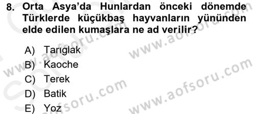 Uygarlık Tarihi 1 Dersi 2016 - 2017 Yılı (Final) Dönem Sonu Sınav Soruları 8. Soru