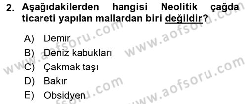 Uygarlık Tarihi 1 Dersi 2018 - 2019 Yılı (Vize) Ara Sınav Soruları 2. Soru