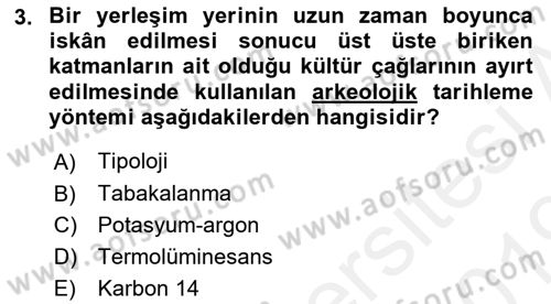 Uygarlık Tarihi 1 Dersi 2018 - 2019 Yılı (Vize) Ara Sınav Soruları 3. Soru