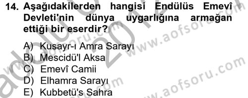 Uygarlık Tarihi 2 Dersi 2012 - 2013 Yılı (Vize) Ara Sınav Soruları 14. Soru