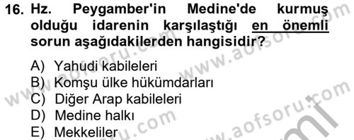 Uygarlık Tarihi 2 Dersi 2012 - 2013 Yılı (Vize) Ara Sınav Soruları 16. Soru