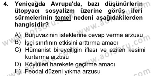 Uygarlık Tarihi 2 Dersi 2012 - 2013 Yılı (Final) Dönem Sonu Sınav Soruları 4. Soru