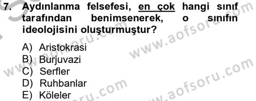 Uygarlık Tarihi 2 Dersi 2012 - 2013 Yılı (Final) Dönem Sonu Sınav Soruları 7. Soru