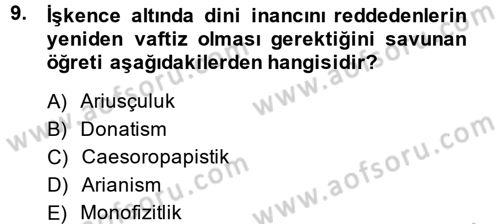 Uygarlık Tarihi 2 Dersi 2013 - 2014 Yılı (Vize) Ara Sınav Soruları 9. Soru