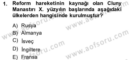 Uygarlık Tarihi 2 Dersi 2013 - 2014 Yılı (Final) Dönem Sonu Sınav Soruları 1. Soru