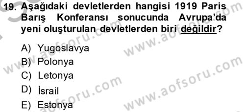 Uygarlık Tarihi 2 Dersi 2013 - 2014 Yılı (Final) Dönem Sonu Sınav Soruları 19. Soru