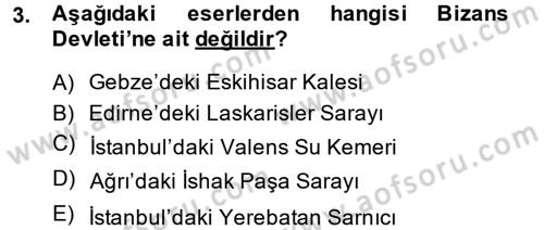 Uygarlık Tarihi 2 Dersi 2013 - 2014 Yılı (Final) Dönem Sonu Sınav Soruları 3. Soru