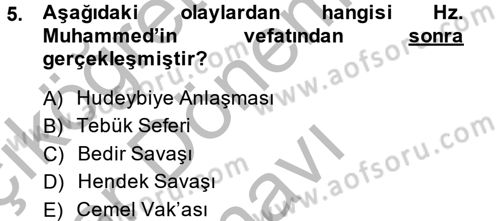 Uygarlık Tarihi 2 Dersi 2013 - 2014 Yılı (Final) Dönem Sonu Sınav Soruları 5. Soru