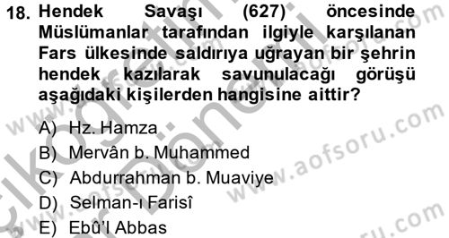 Uygarlık Tarihi 2 Dersi 2014 - 2015 Yılı (Vize) Ara Sınav Soruları 18. Soru