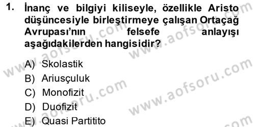 Uygarlık Tarihi 2 Dersi 2014 - 2015 Yılı (Final) Dönem Sonu Sınav Soruları 1. Soru