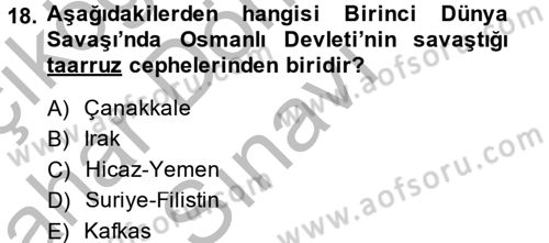 Uygarlık Tarihi 2 Dersi 2014 - 2015 Yılı (Final) Dönem Sonu Sınav Soruları 18. Soru