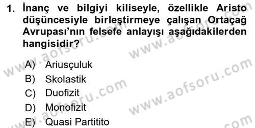 Uygarlık Tarihi 2 Dersi 2015 - 2016 Yılı (Vize) Ara Sınav Soruları 1. Soru