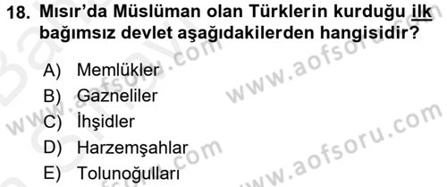 Uygarlık Tarihi 2 Dersi 2015 - 2016 Yılı (Vize) Ara Sınav Soruları 18. Soru