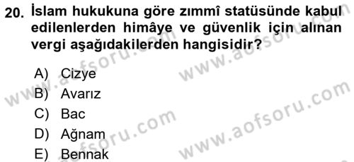 Uygarlık Tarihi 2 Dersi 2015 - 2016 Yılı (Vize) Ara Sınav Soruları 20. Soru