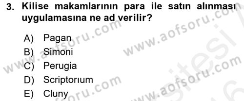 Uygarlık Tarihi 2 Dersi 2015 - 2016 Yılı (Vize) Ara Sınav Soruları 3. Soru