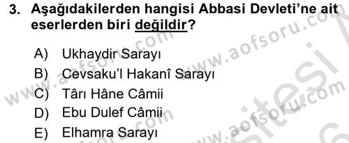 Uygarlık Tarihi 2 Dersi 2015 - 2016 Yılı (Final) Dönem Sonu Sınav Soruları 3. Soru