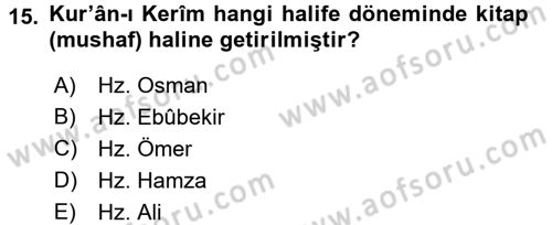 Uygarlık Tarihi 2 Dersi 2016 - 2017 Yılı (Vize) Ara Sınav Soruları 15. Soru