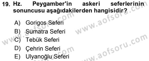 Uygarlık Tarihi 2 Dersi 2016 - 2017 Yılı (Vize) Ara Sınav Soruları 19. Soru