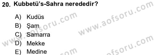 Uygarlık Tarihi 2 Dersi 2016 - 2017 Yılı (Vize) Ara Sınav Soruları 20. Soru