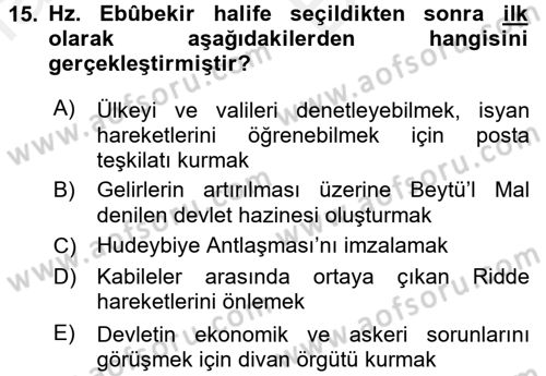 Uygarlık Tarihi 2 Dersi 2017 - 2018 Yılı (Vize) Ara Sınav Soruları 15. Soru